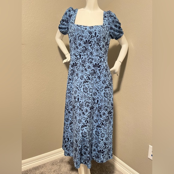 Boden Dresses & Skirts - BODEN Women’s Blue & Black Nancy Jersey Paisley SS Midi Dress Size US 12R